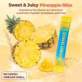 Promotional image for SUNMANC Pineapple Kombucha featuring fresh pineapple slices and water splashes.